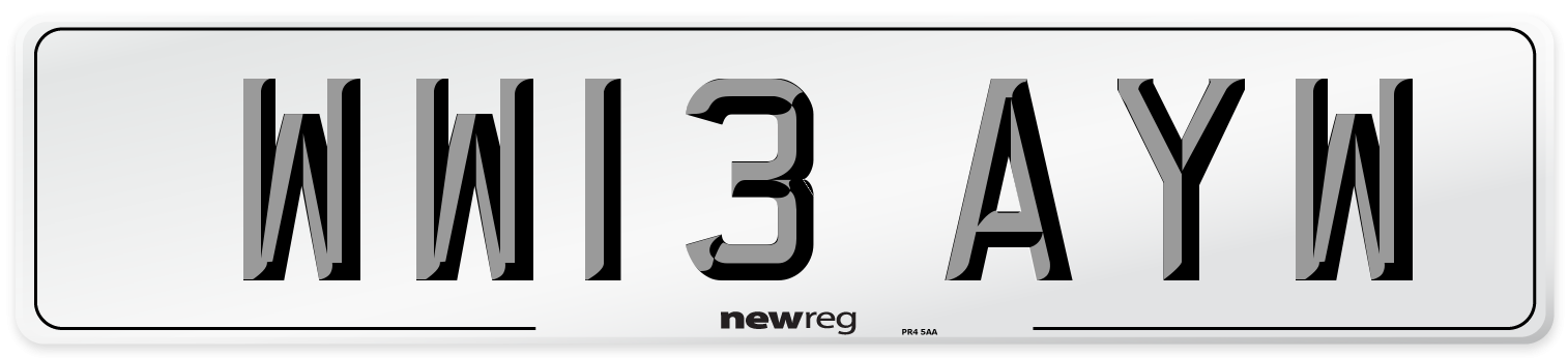 WW13 AYW Number Plate from New Reg